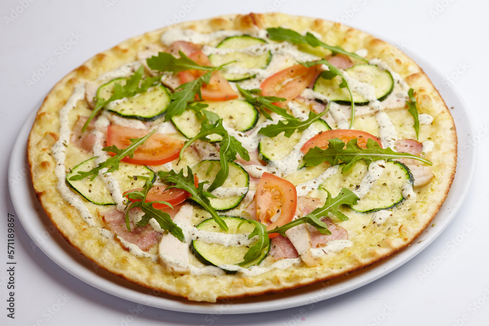tasty pizza on the white plate tasty pizza on the white plate