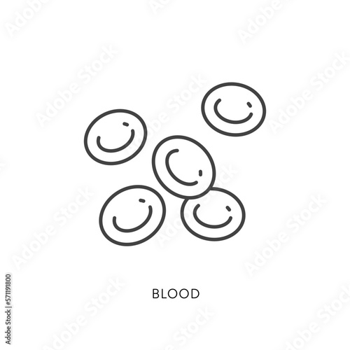 Outline style health care ui icons collection. Vector black linear illustration. Blood cells anatomical symbol isolated on white. Design element for healthcare infographic