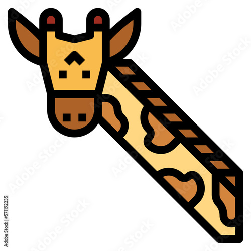 giraffe filled outline icon style