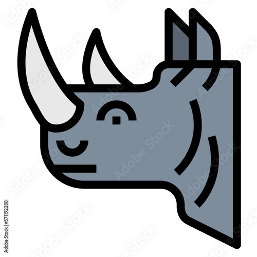 rhinoceros filled outline icon style