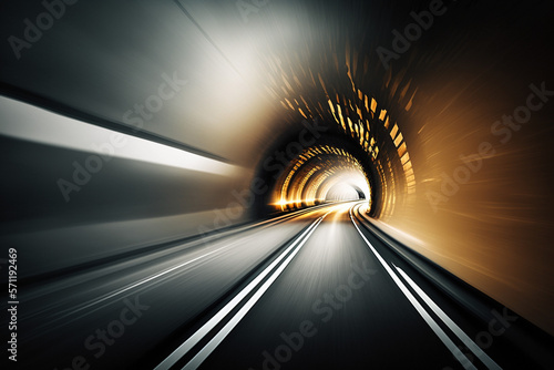 Motion blur speeding in the tunnel view generative AI