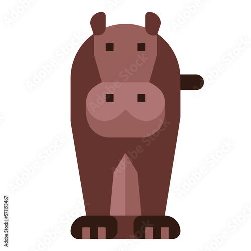 hippopotamus flat icon style