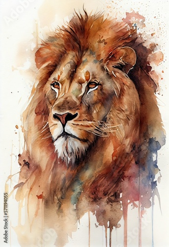Young lion painting