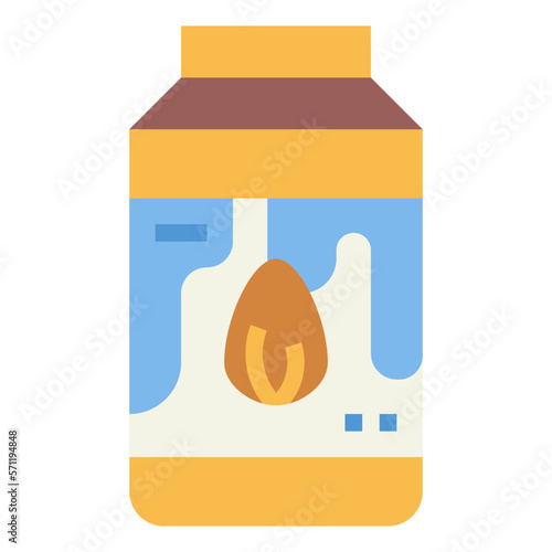 almond milk flat icon style