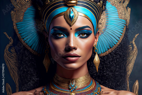 Egyptian Mythologys Goddess of Love. Generative AI, non-existent person.