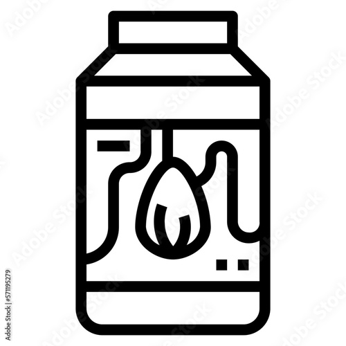 almond milk line icon style