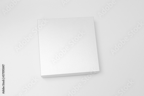 White textured box, gift mockup on white background.High resolution photo. Blank White Product Package Box Mock-up. Container, Packaging Template on white. Cardboard box.