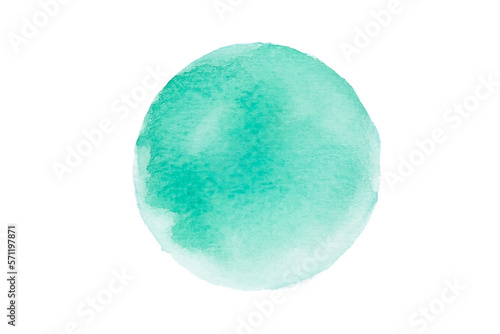 Green watercolor circle  background  element