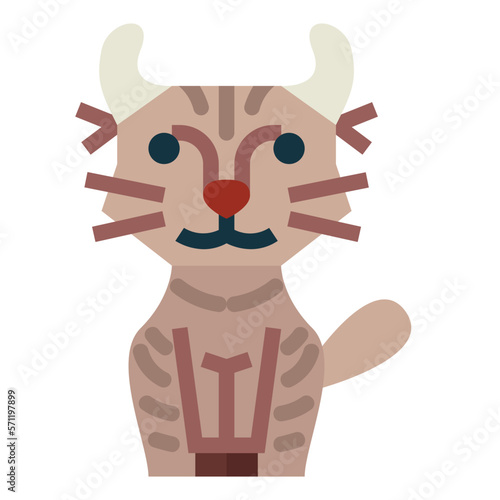 Obraz na płótnie Highlander Cat flat icon style