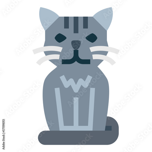 Shorthair Cat flat icon style