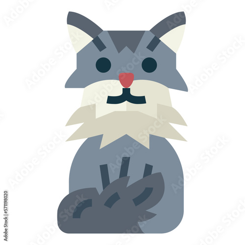 Siberian Cat flat icon style