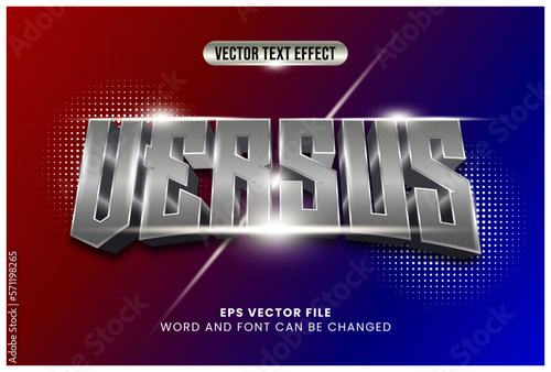 versus text editable 3d silver text effect gamer style