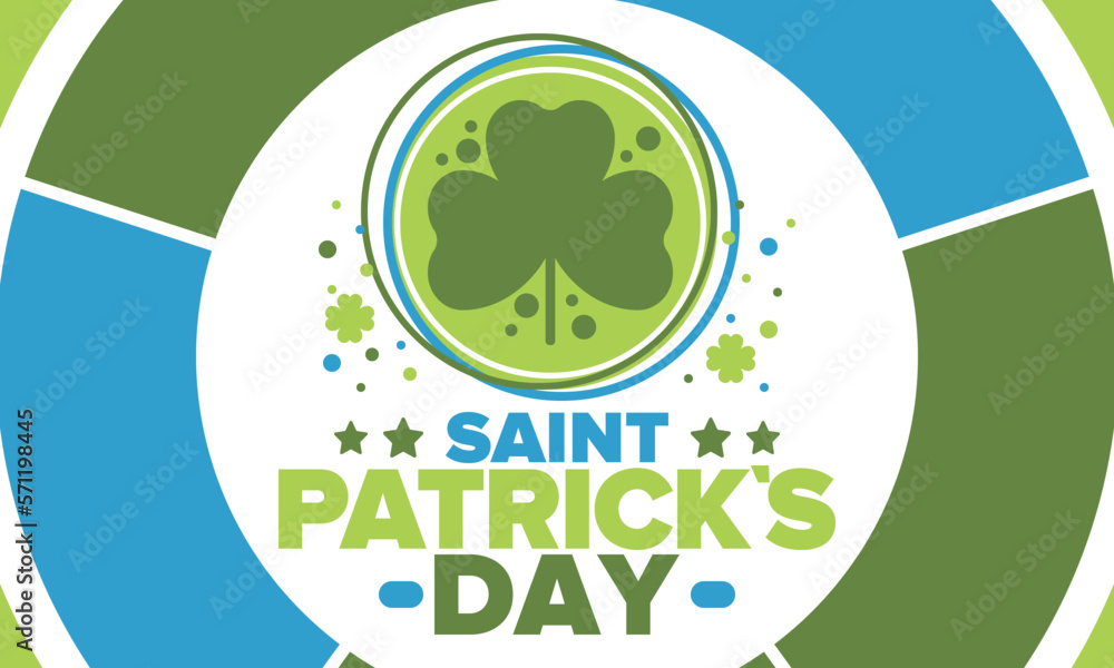 Happy Saint Patricks Day. Traditional irish holiday. Celebrate annual in March 17. Clover and shamrock leaves. Green and orange party design. Ireland color. Poster, card, banner and background. Vector Happy Saint Patricks Day. Traditional irish holiday. Celebrate annual in March 17. Clover and shamrock leaves. Green and orange party design. Ireland color. Poster, card, banner and background. Vector