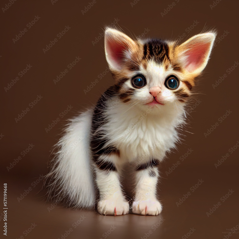 Creative animal love concept small cute animal, little cute kitten, soft little baby cat. An adorable pet, attention seeker. Illustration, Generative AI. Creative animal love concept small cute animal, little cute kitten, soft little baby cat. An adorable pet, attention seeker. Illustration, Generative AI.