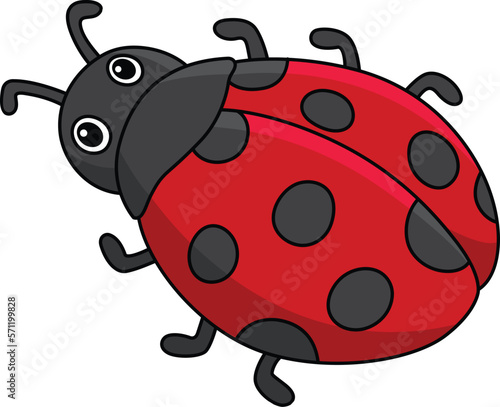 Ladybug Cartoon Colored Clipart Illustration