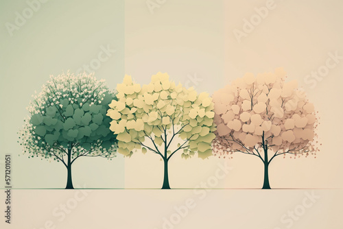Minimalist spring background with pastel colors and springtime elements such as branches and flowers  suitable for brochures  flyers  banners  or wallpapers Ai generated