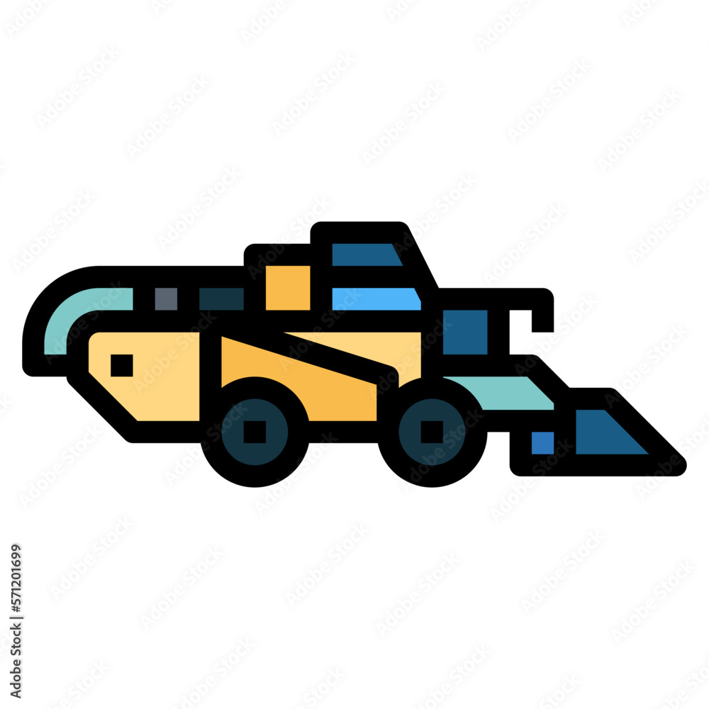 harvesting machine filled outline icon style