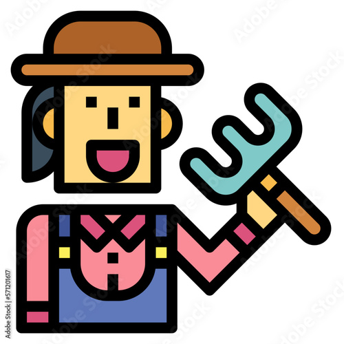 farmer filled outline icon style