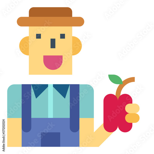 farmer flat icon style