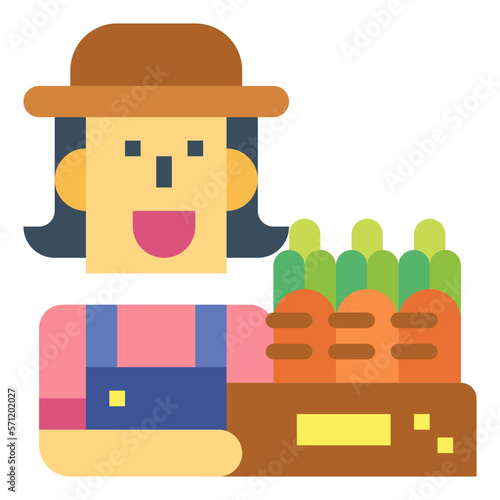 farmer flat icon style