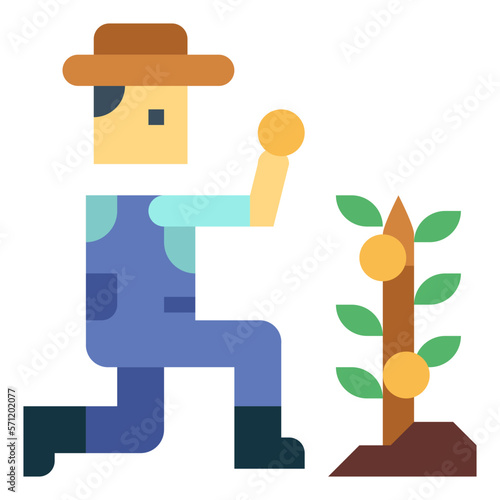 farmer flat icon style
