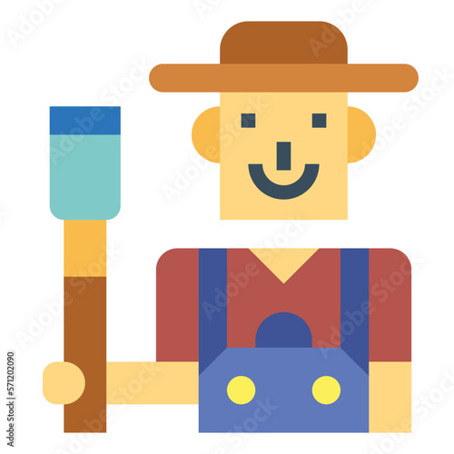 farmer flat icon style