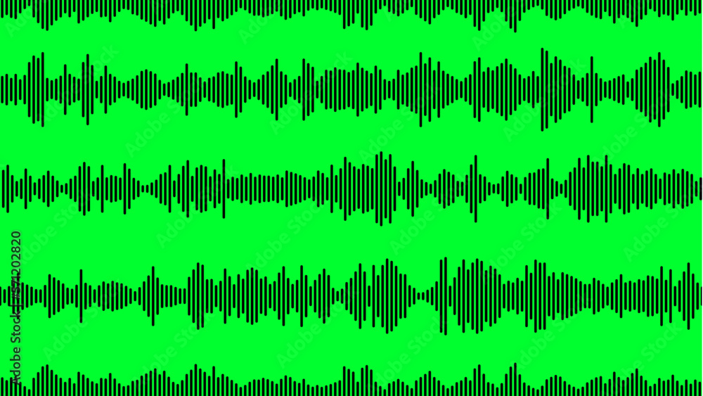 seamless sound waveform pattern for music player, podcasts, video editor, voise message in social media chats, voice assistant, dictaphone. vector illustration