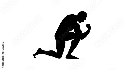 bodybuilder silhouette, Muscular bodybuilder vector silhouette illustration isolated on transparent background. Sport man strong arms show in different pose. Body builder athlete showing muscles