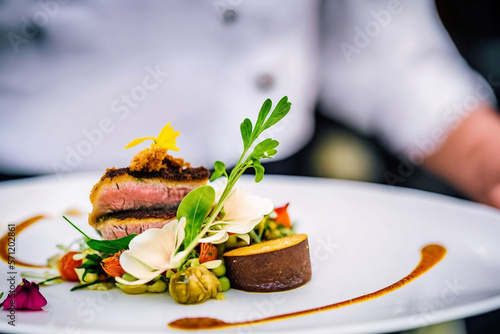 Refined and Elegant Cuisine of Michelin Star Chefs: An Epicurean Journey Through the World of Fine Dining and Gourmet Presentation - Ai Generative