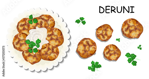Ukrainian potato pancakes. National Ukrainian dish. Eastern European cuisine.
