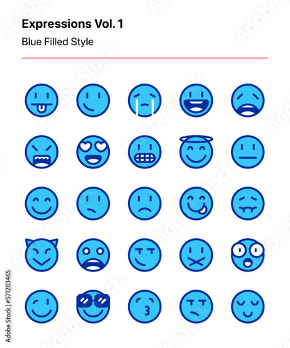 The first volume of customizable expressive face icons covering basic and common expressions. Perfect for apps, websites, graphic design, advertising, marketing, social media, and other projects
