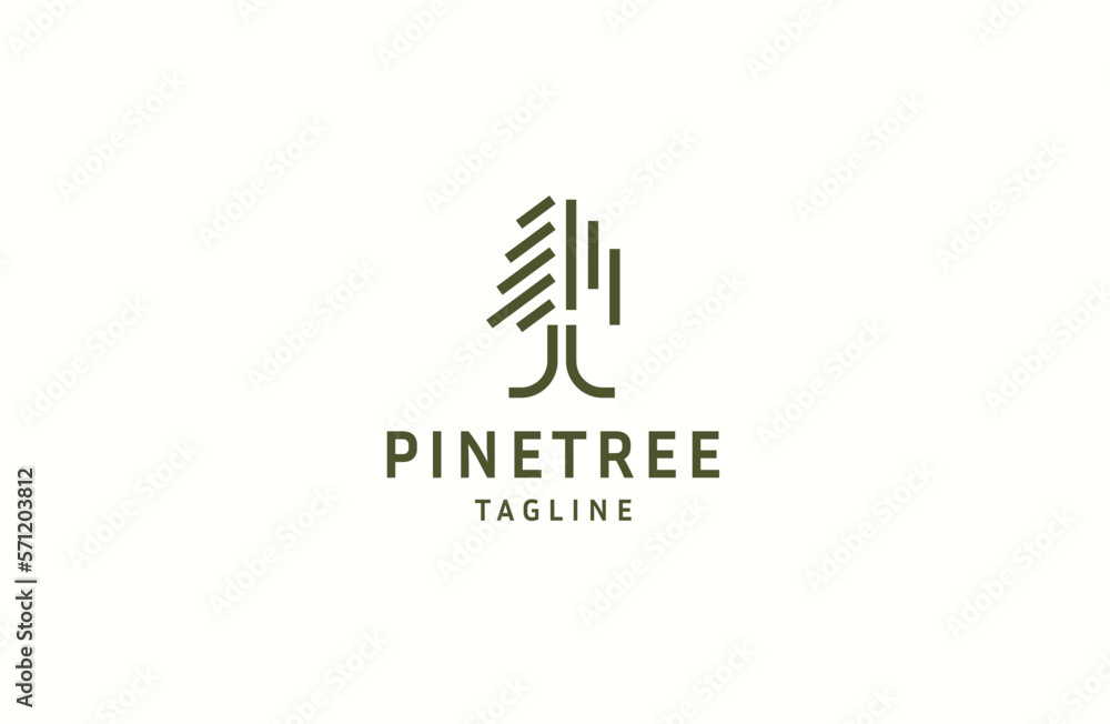 Pine tree logo icon design template flat vector Pine tree logo icon design template flat vector