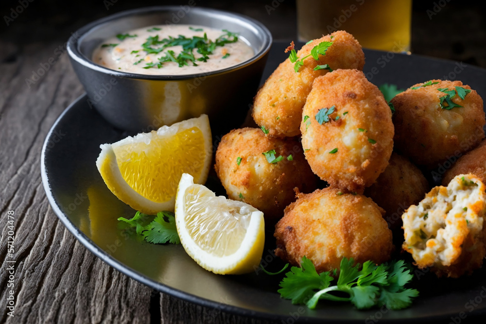 Pastel de Bacalhau - Authentic Tastes of Portuguese Cuisine Cod fish Cake Pastry Ai Generative Pastel de Bacalhau - Authentic Tastes of Portuguese Cuisine Cod fish Cake Pastry Ai Generative
