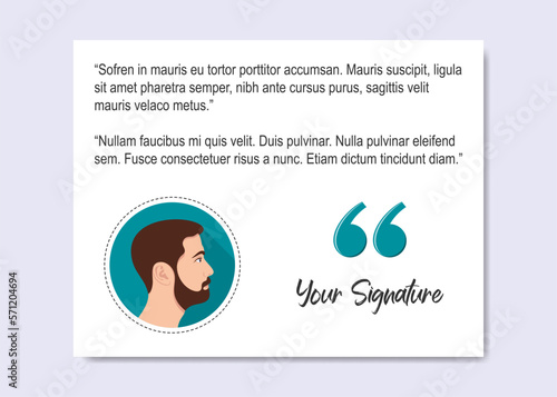 Vector feedback chat template with avatar icon