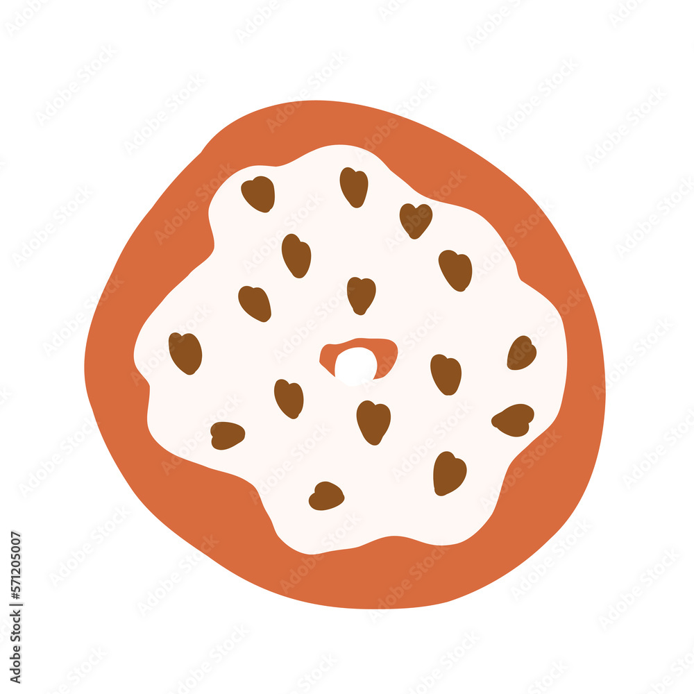 Donut in cartoon style. Vector illustration isolated on white background. Donut in cartoon style. Vector illustration isolated on white background.