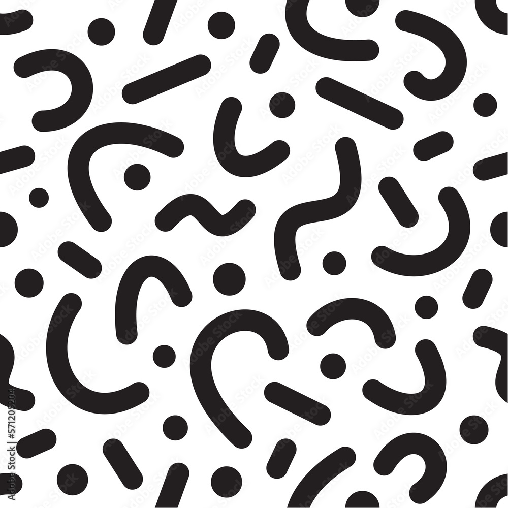 Black vector dot and lines seamless pattern Black vector dot and lines seamless pattern