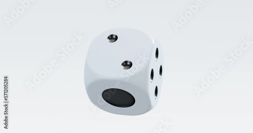 3d render of rolling dice with motion blur for casino or gambling concept, with alpha layer on second half of video.