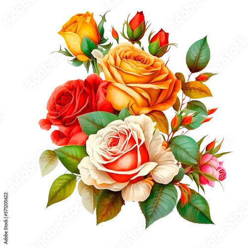 bouquet of roses on a transparent background