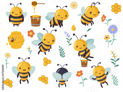 Funny cute funny cartoon style Flat Vector illustration set.decorative elements for decorating baby illustration.