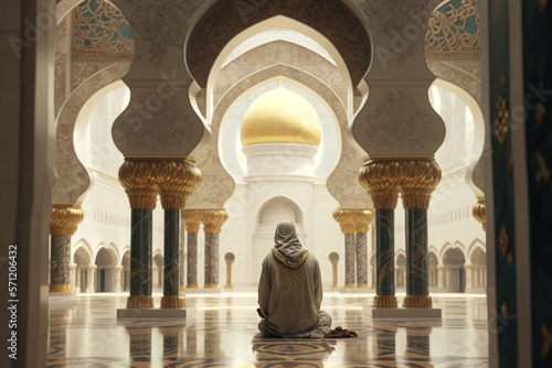 Canvas Print Grand sheikh zayed mosque in UAE, Abu dhabi, islam religious  place of worship,