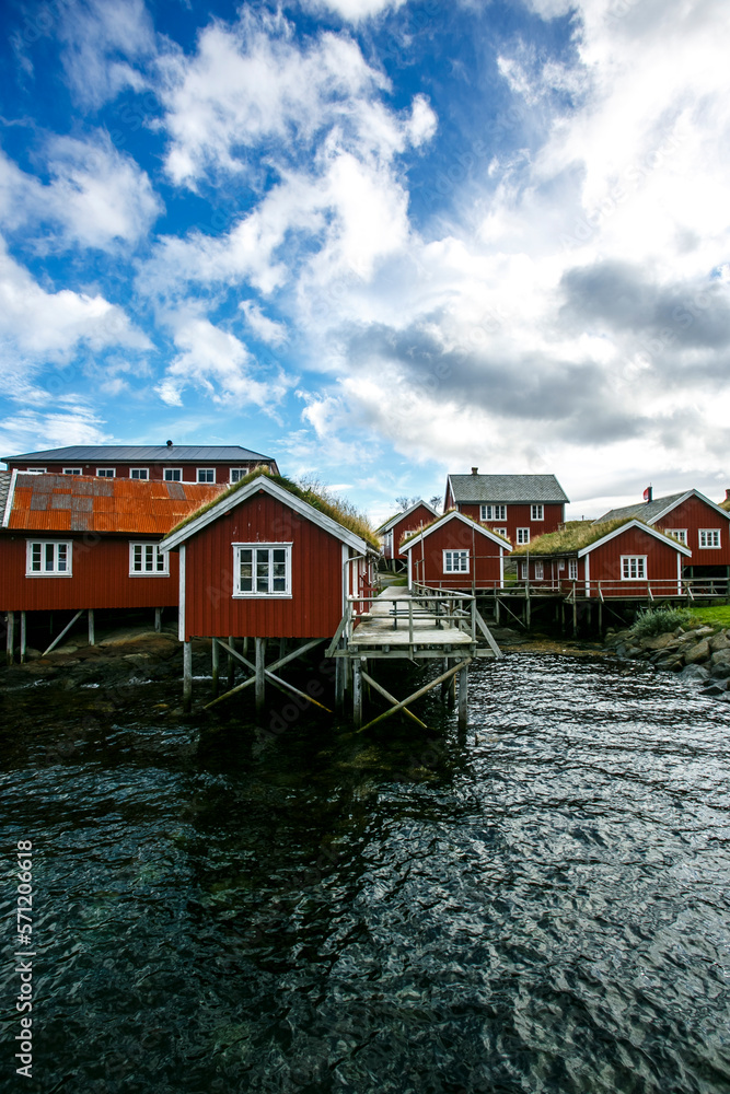Harbor in Lofoten islands, Norway, Reine village Harbor in Lofoten islands, Norway, Reine village