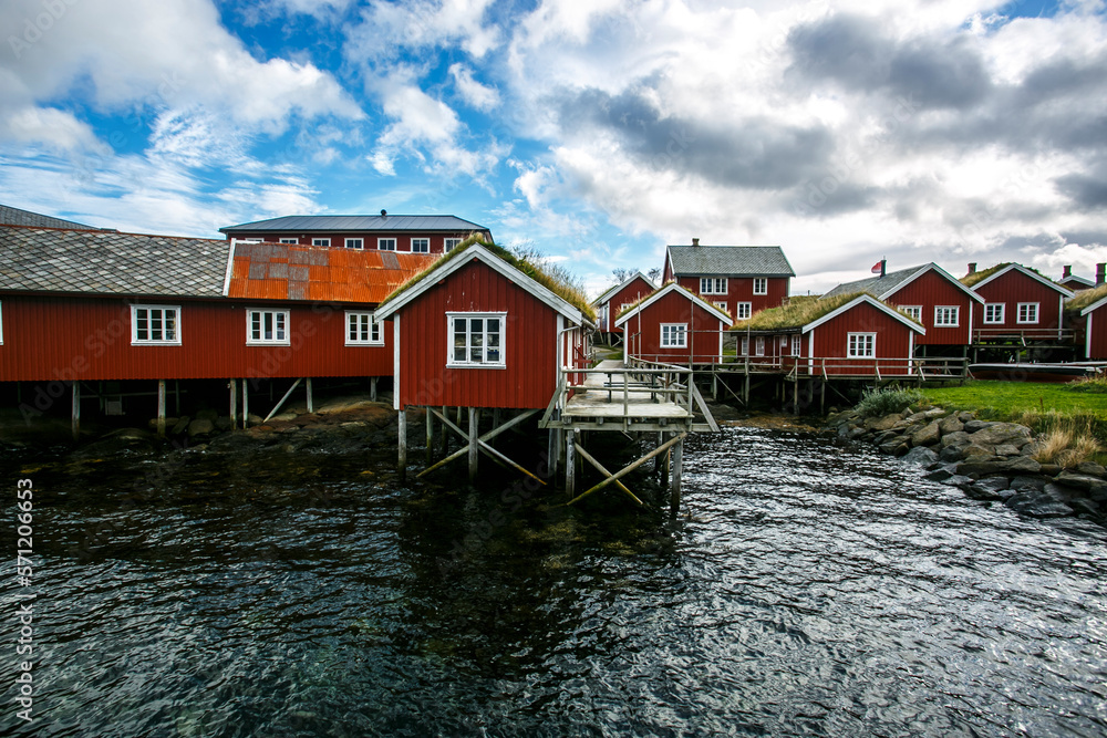 Harbor in Lofoten islands, Norway, Reine village
