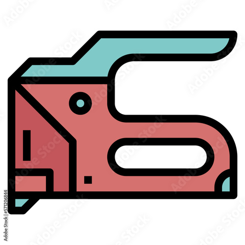 stapler gun filled outline icon style