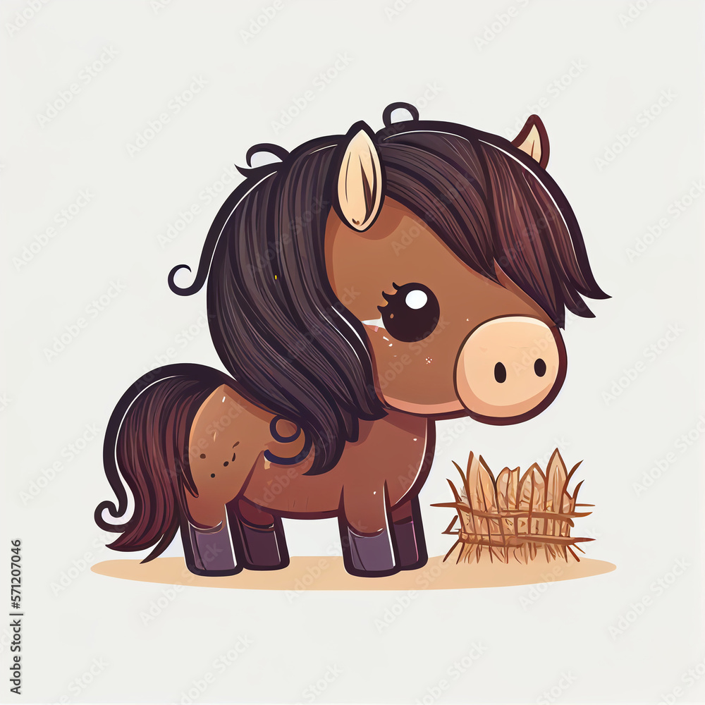 horse chibi graphic kawaii horse farm icon graphic illustration Stock ...