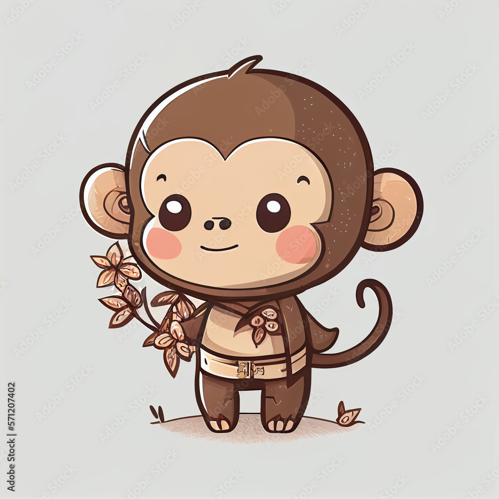 monkey kawaii illustration monkey icon graphic monkey kawaii illustration monkey icon graphic