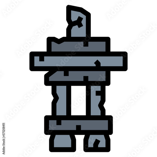 inukshuk filled outline icon style