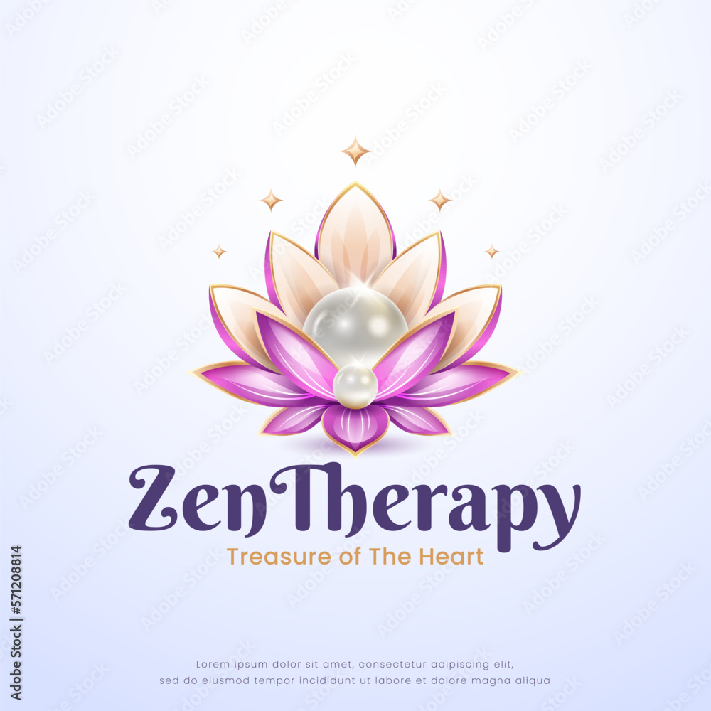 beauty spa lotus pearl logo design