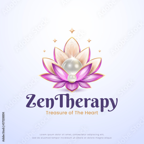beauty spa lotus pearl logo design