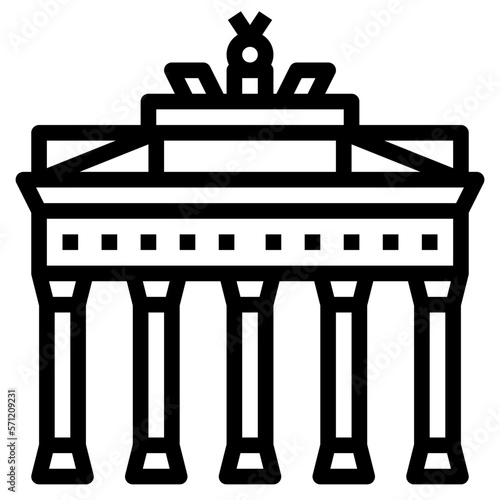 Brandenburg Gate line icon style