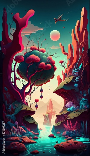 Surreal alien landscape